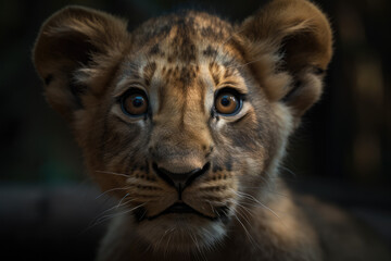Cute baby Lion portrait
