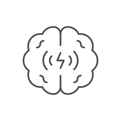 Brain activity line outline icon