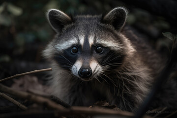 Cute baby raccoon