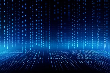 Obraz premium 2d illustration Abstract futuristic cyber data technology background, Generative AI