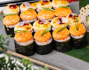 Warm rolls close up or macro