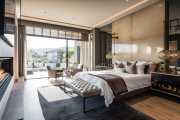 Modern and very spacious room with a magnificent view on the outside