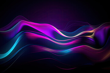 Fototapeta na wymiar Holographic Neon Fluid Waves background, wallpaper