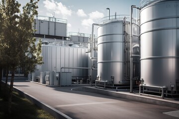 Obraz premium Modern Energy store facility. Generative AI