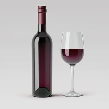 a red wine Glass Bottle blank strip on a white background