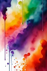 Rendering of Fluidity of Love: An LGBT Rainbow Watercolor. Generative AI. 