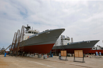 Shipyard, construction, ship repair on land