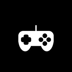 Video game controller icon isolated on black background 