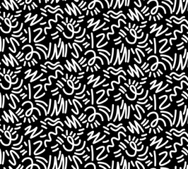 Fototapeta premium Seamless scribble pattern, striped modern pop art print.