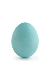 azure blue easter egg isolated on white background