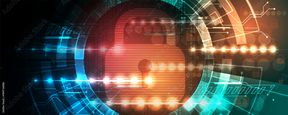 Poster cyber security abstract background and information or cyber technology network protection in the fut