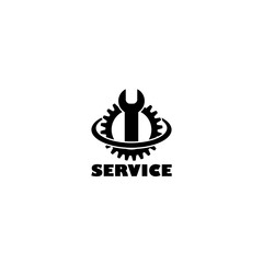 Gear Repair Service logo. Repair service icon isolated on white background