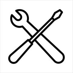 Repair icon vector, Tool icon symbol isolated, on white background, eps 10.