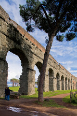 Roma. Parco degli acquedotti.Acquedotto Claudio
