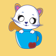 Free vector cute cool cat wearing glasses cartoon vector icon illustration animal nature icon 