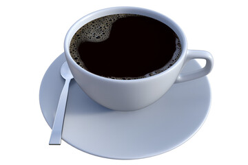 Hot coffee cappuccino in ceramic cup isolated on white background, clipping path included	
