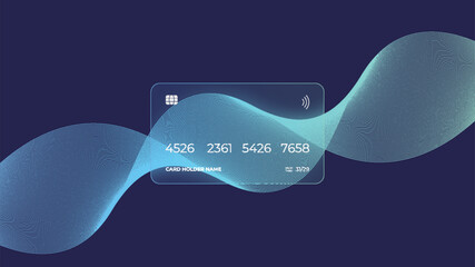 Visa, mastercard. Credit card icon. Glassmorphism style. Cashless payment concept. Realistic glass morphism effect with set of transparent glass plates. Vector illustration design