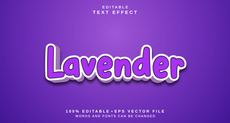 Editable text style effect - Lavender text style theme.