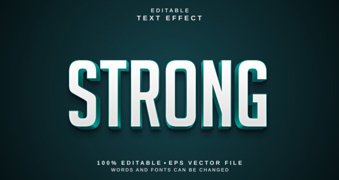 Editable text style effect - Strong text style theme.