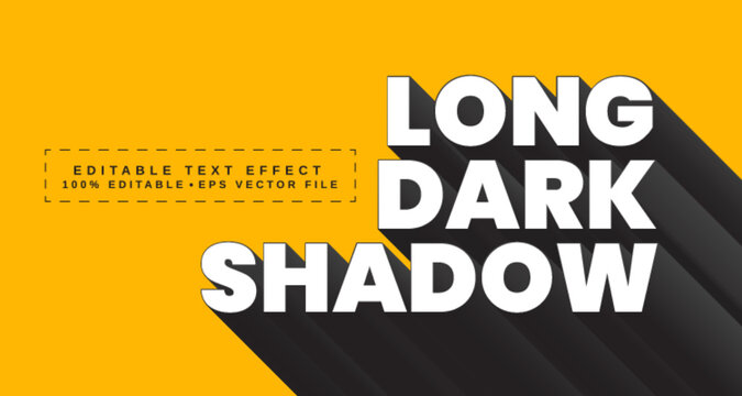 Editable text style effect - Long Dark Shadow text style theme.