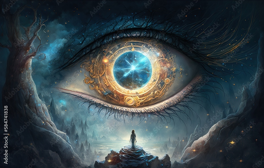 Poster spellbinding, gleaming mystic sight generative ai