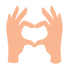 vector icon of hands forming a heart valentines day