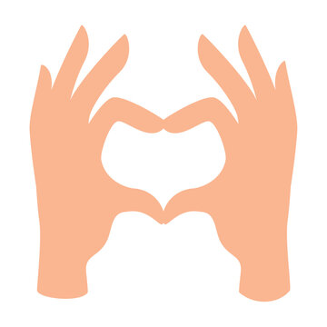 vector icon of hands forming a heart valentines day