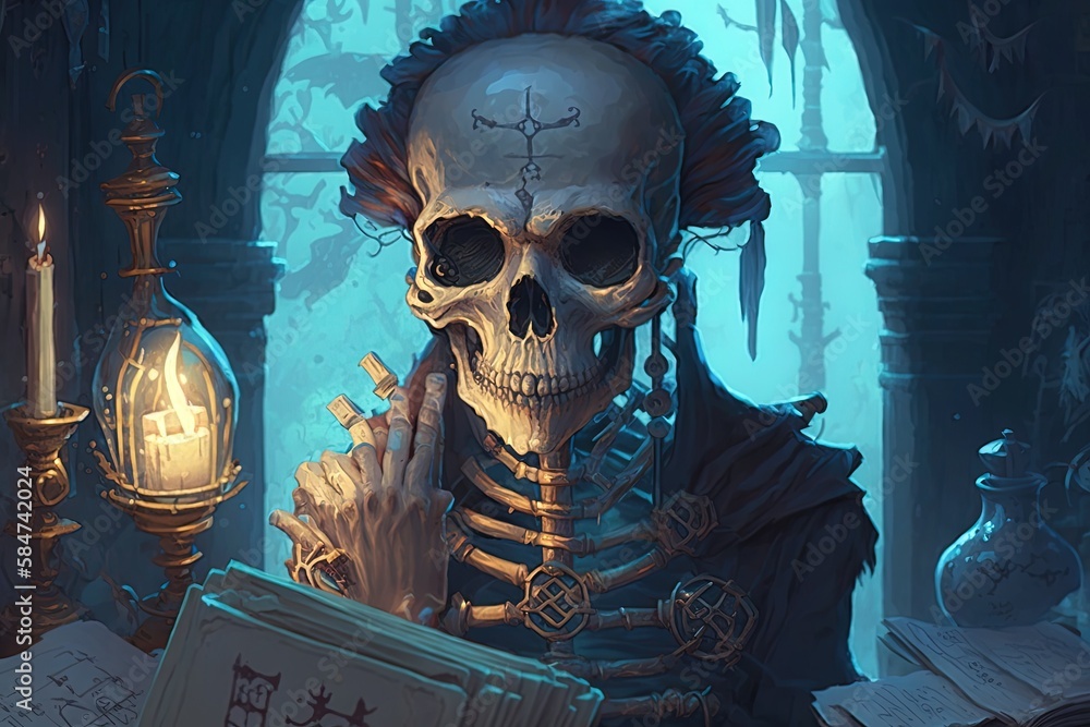 Poster the arcana's unkept secrets and skeleton mysteries generative ai