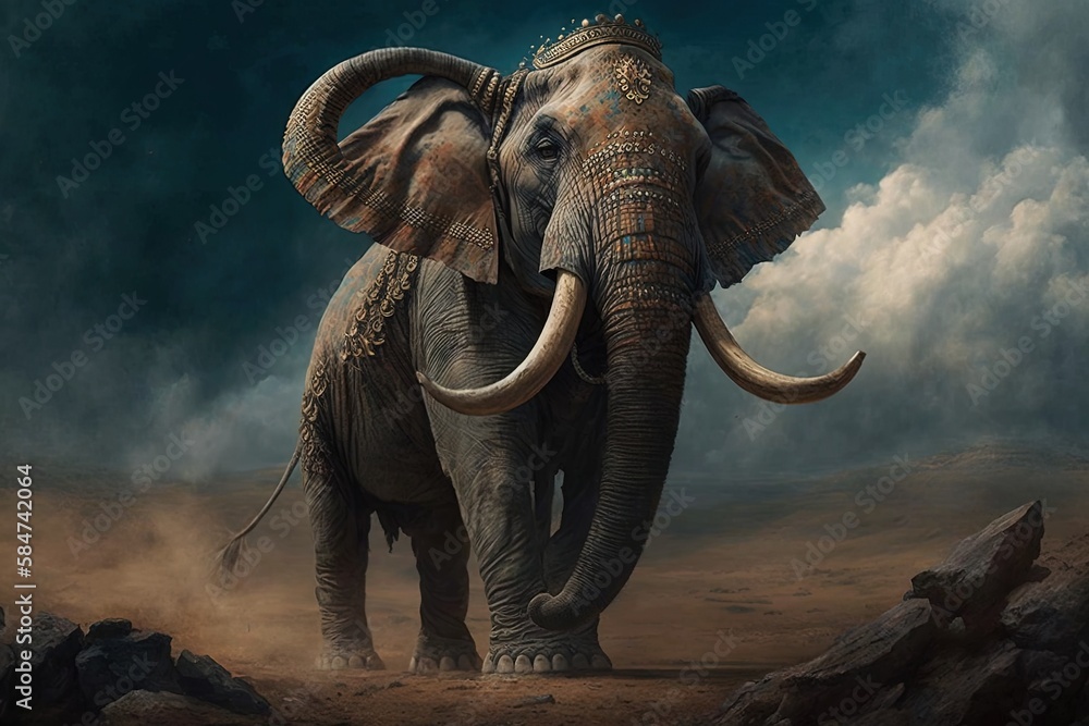Poster the ancient rebel: an epic tale of an extraordinary elephant generative ai