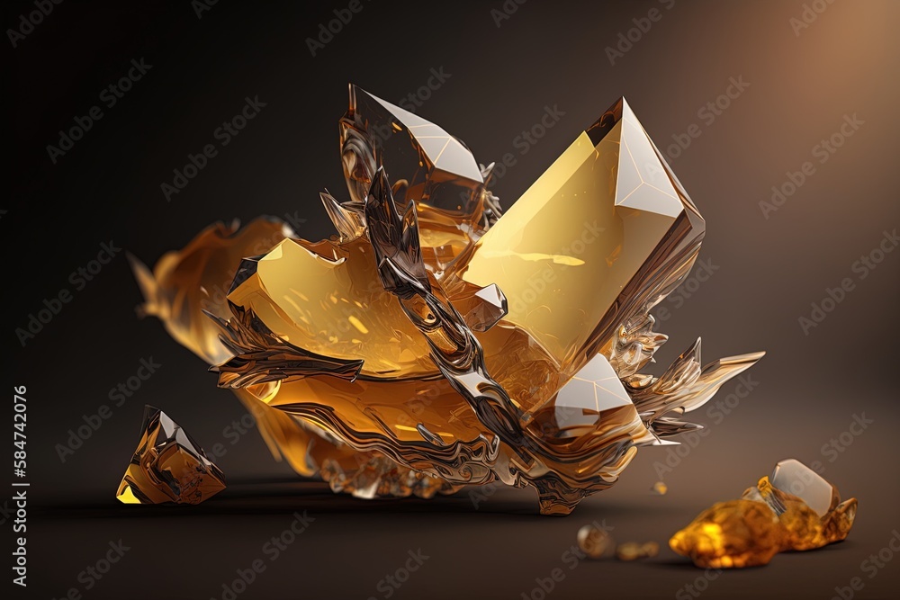 Aufkleber the captivating luster of magnificent citrine shards generative ai
