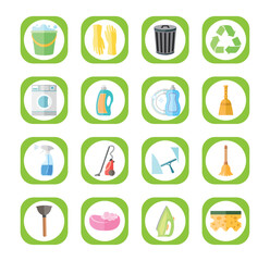 vector image set of toilet icons with white background