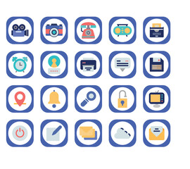 vector image set of office icons with white background