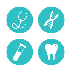 vector image of set of medicine icons with white background