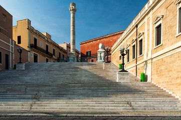 Brindisi. Colonne romane e scalinata al termine della Via Appia Antica