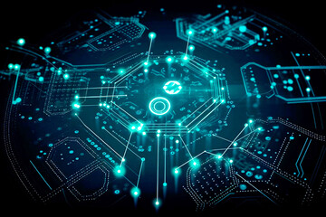 Obraz premium Internet of Things and Big Data Technology made with generative IA
