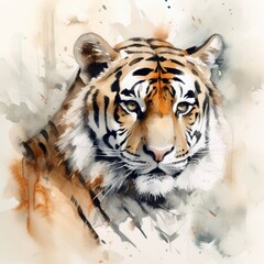 Tiger watercolor sketch - Generative AI