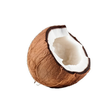 coconut, isolated on transparent background, full depth of field