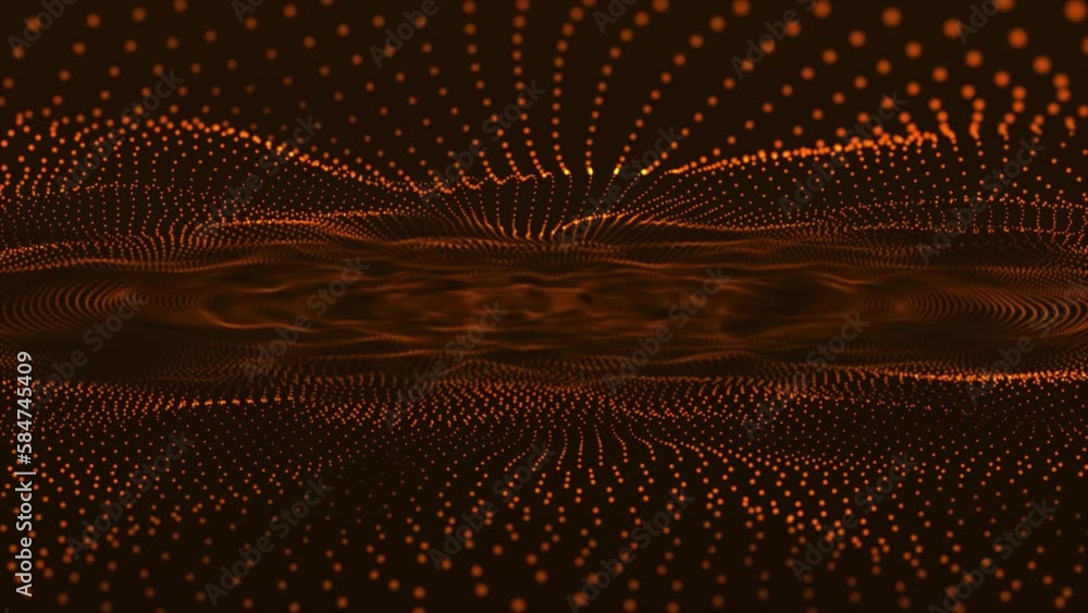 Aufkleber trapcode form dots background. red dots particles wave pattern halftone gradient curve shape isolate