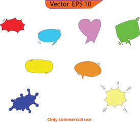 Speech Bubble set. Talk bubble. Cloud speech bubbles collection. Set of comic speech bubbles. Original design. Transparent background