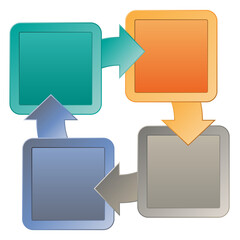 Infographic cyclic process template with text areas 4 positions 
