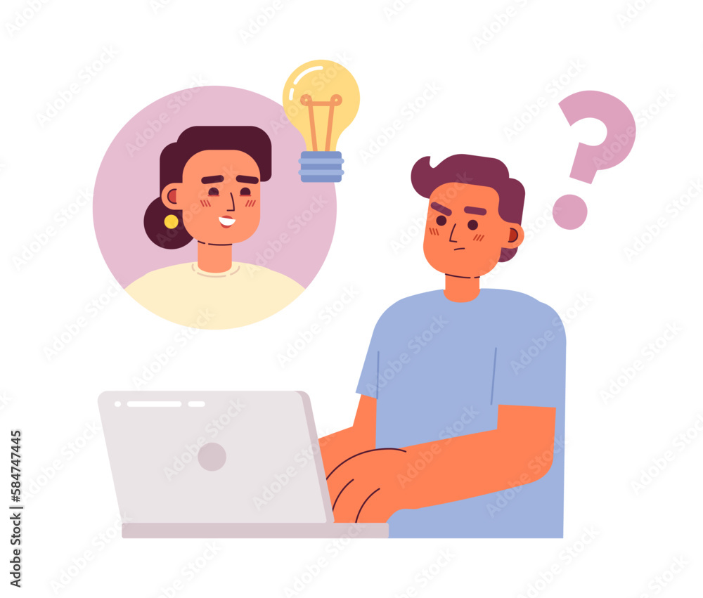 Aufkleber developers in remote team flat concept vector spot illustration. editable 2d cartoon characters on w