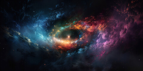 Fototapeta na wymiar colorful galaxy in space, beautiful nebula , generative ai