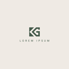 Abstract Letter KG GK Logo Design with Creative Modern template.