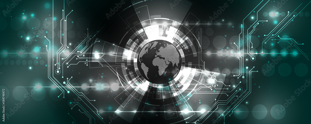 Poster future technology cyber network circuit board background image