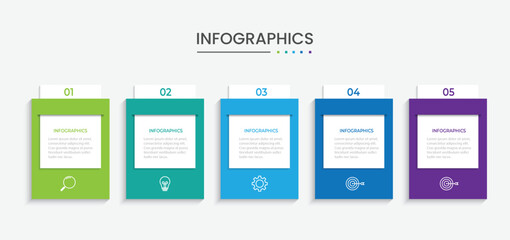 Presentation business infographic template with 5 options