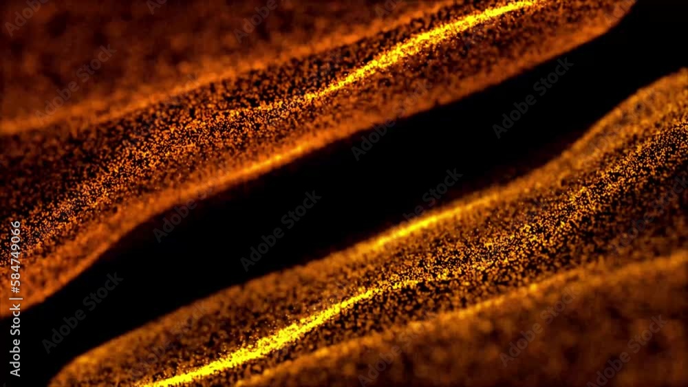Poster wave of particles on black background. wave 3d. wave of particles. futuristic point wave.