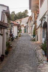 Fototapeta na wymiar Alley in the old town of Ohrid town, North Macedonia