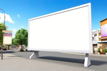 Billboard or Banner Mockup: White Screen for Custom Advertising Display & Presentation