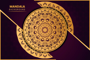 Vector luxury Arabian style with golden mandala background design. Mandala for Ramadan Mubarak, wedding invitation card , New year holiday, brochure, print