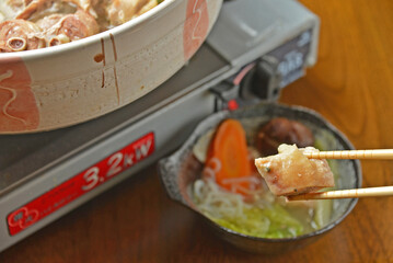 熱々の水炊き鍋